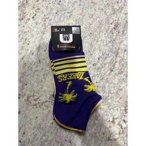 Official NBA U 3 Pair Low Cut Los Angeles Lakers Logo Socks New NWT Mens Size 6-